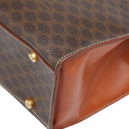 Celine Macadam Handbag In Brown Leather