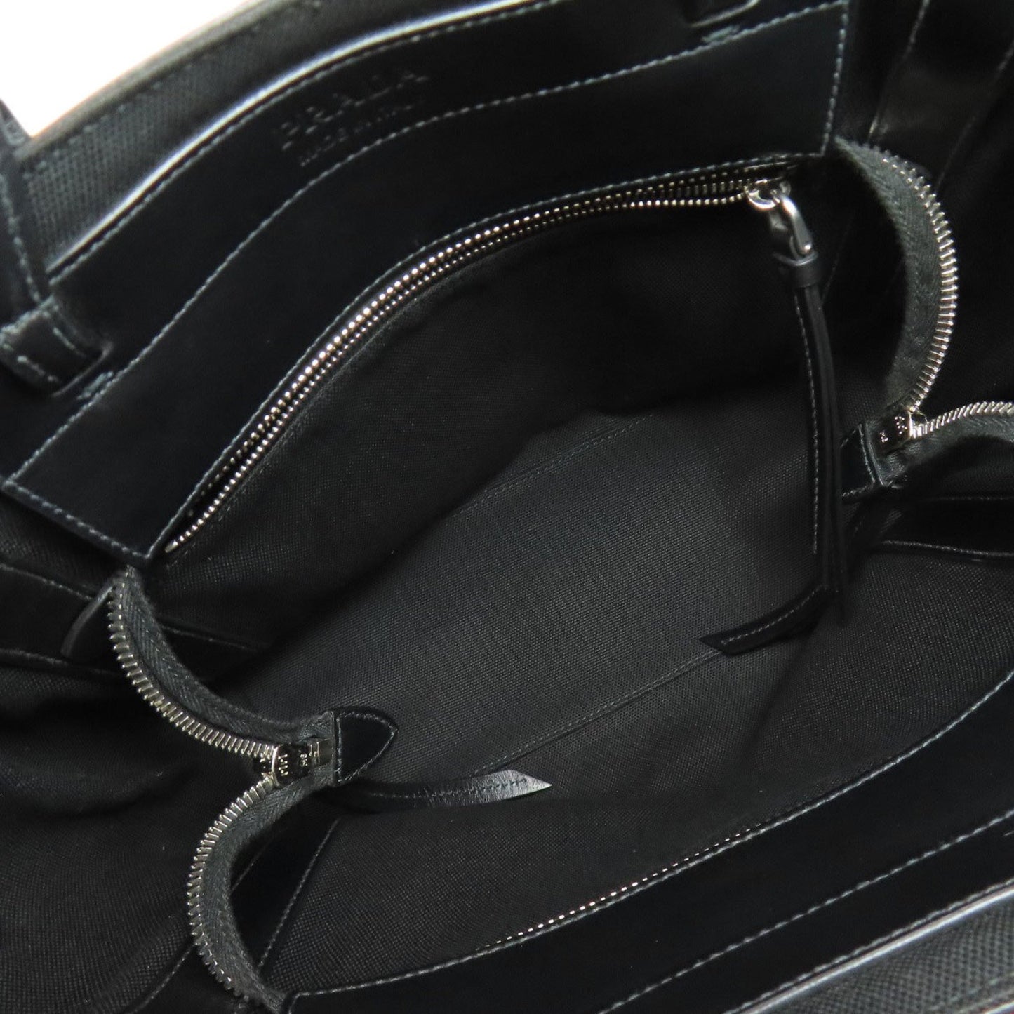 Prada Ouverture 2-Way Handbag Canvas Leather