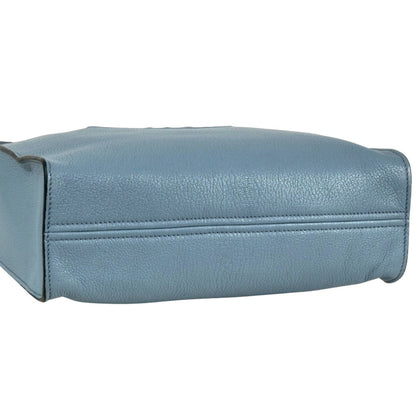 Miu Miu Miu Madras Tote Bag Leather 5Bg264 Sky Blue