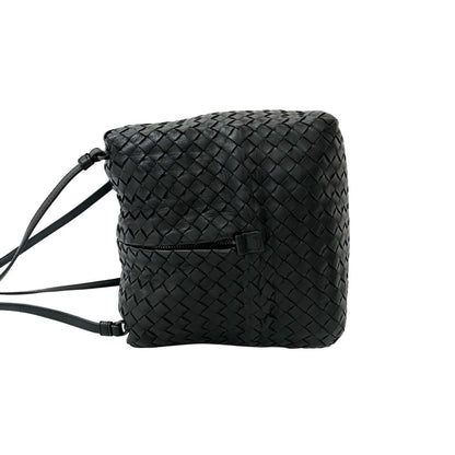 Bottega Veneta Intrecciato Leather Shoulder Bag/Sacoche/Pochette Black 45719