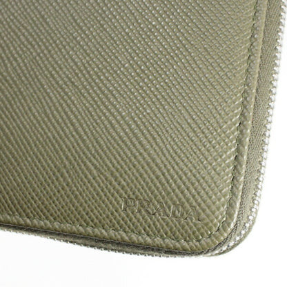 Prada Khaki Saffiano Long Wallet