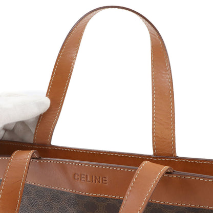 Celine Macadam Handbag In Brown Pvc Leather