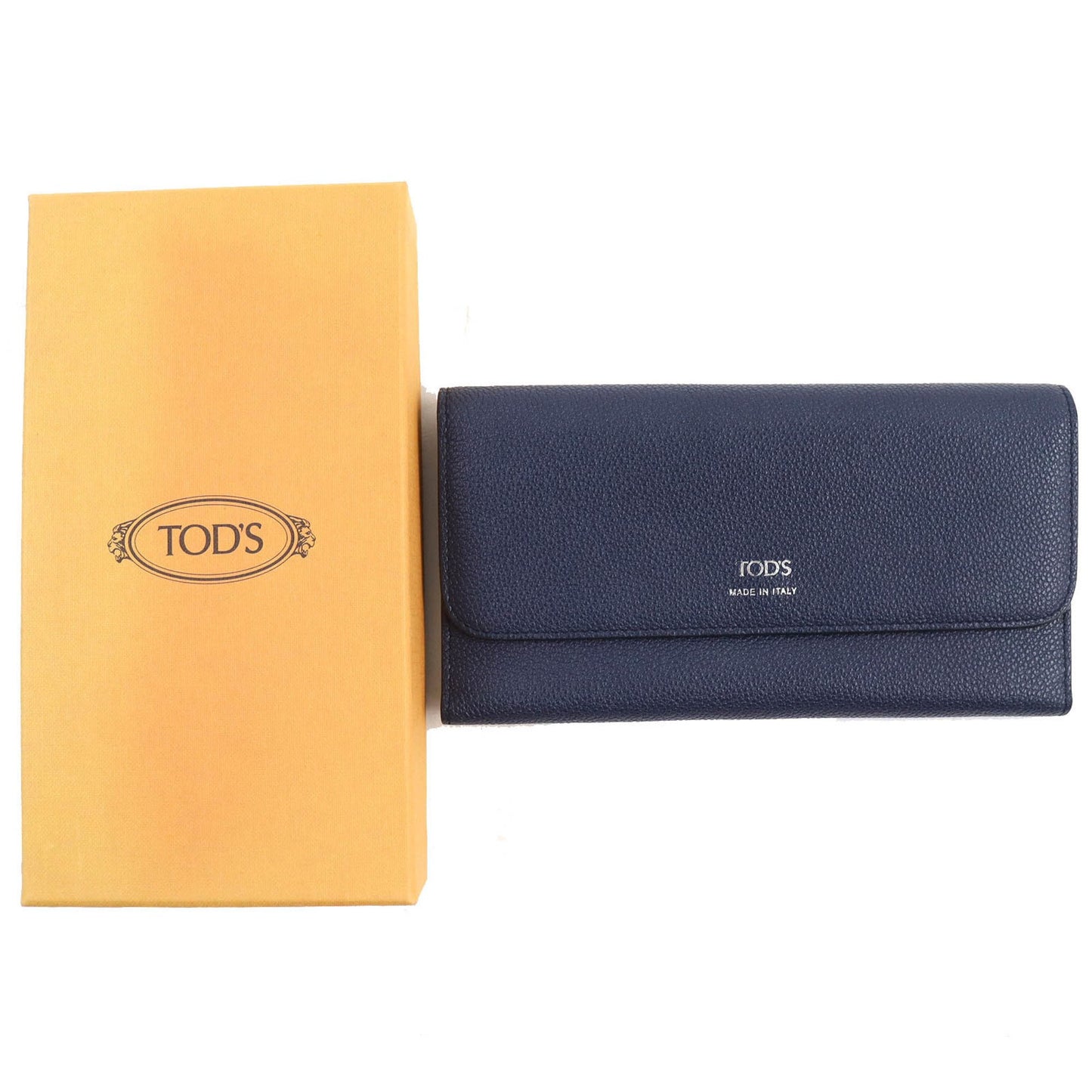 Tod'S Logo Tri-Fold Leather Long Wallet