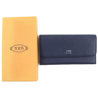 Tod'S Logo Tri-Fold Leather Long Wallet