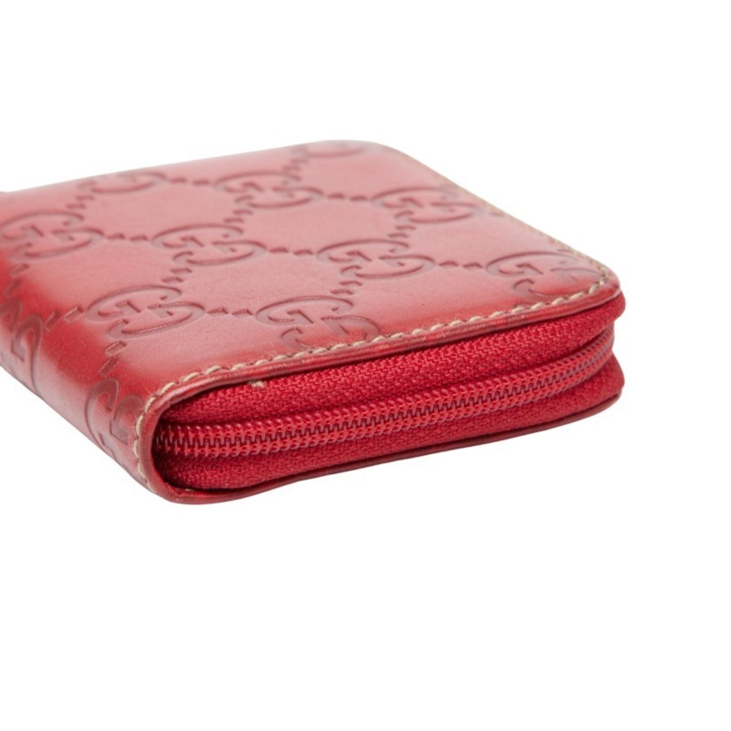 Gucci Guccissima Wallet/Coin Case 115255 Red Leather