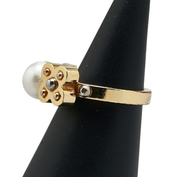 Louis Vuitton Charmy Pearl Ring #S M75481 Gold Plated