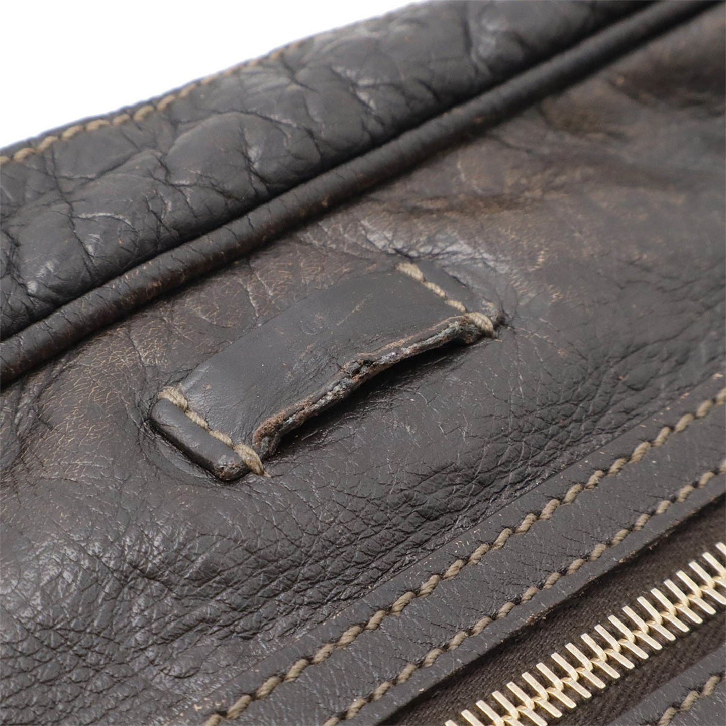 Gucci Guccissima Shoulder Bag Leather Dark Brown 201448