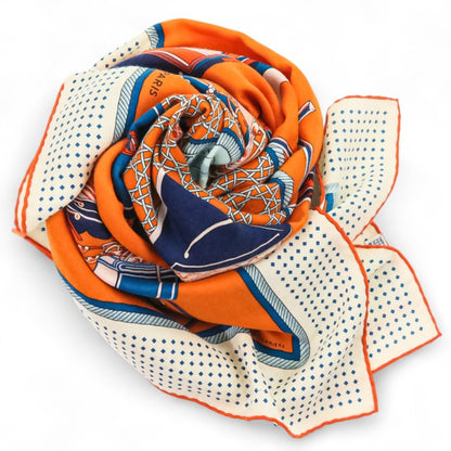 Hermes Carr 140 "Les Voitures A Transformation" Folding Canopy Carriage Scarf/Muffler