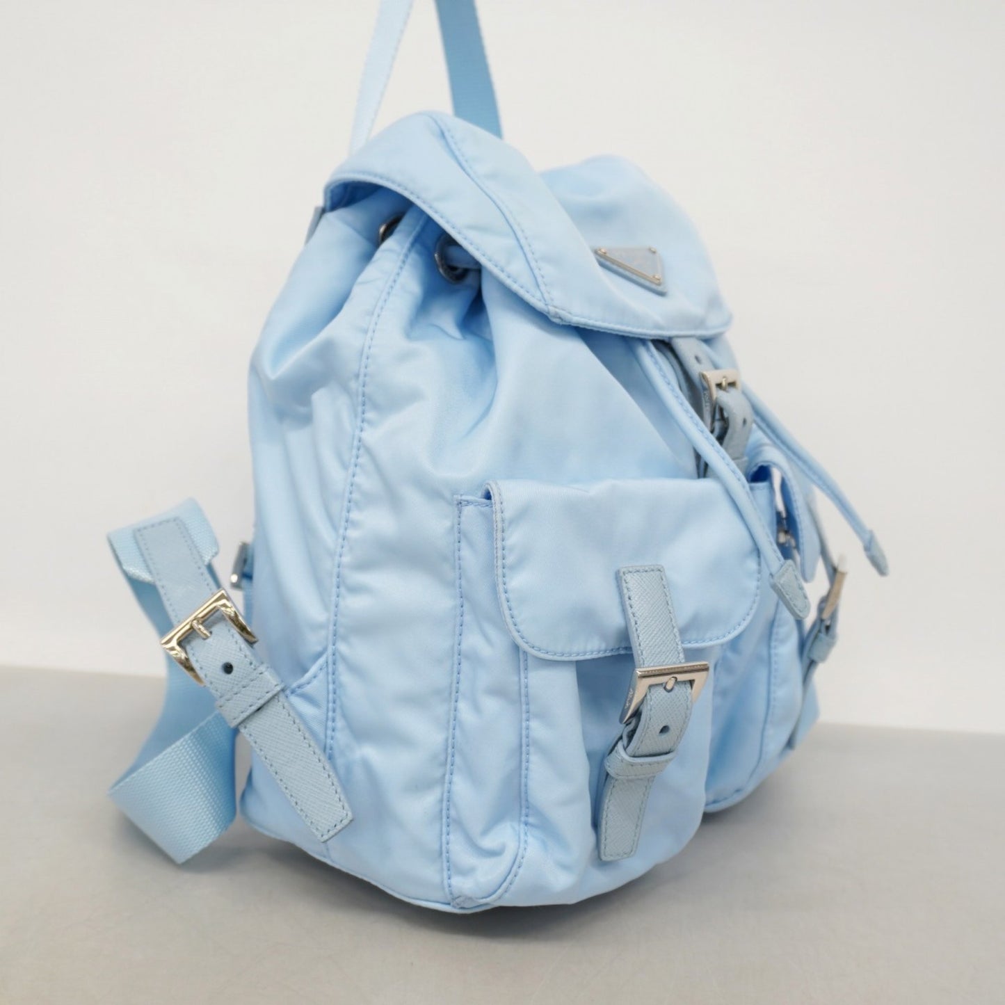 Prada Tessuto Backpack In Sky Blue Nylon