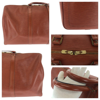 Louis Vuitton Louis Vuitton Epi Keepall 50 Brown Gold Hardware Leather M42963 Boston Bag Handbag