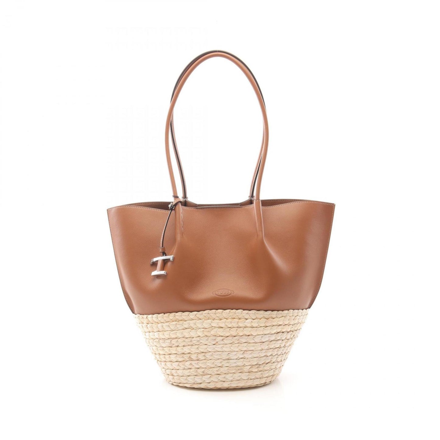 Tod'S Timeless Tote Bag Leather Raffia