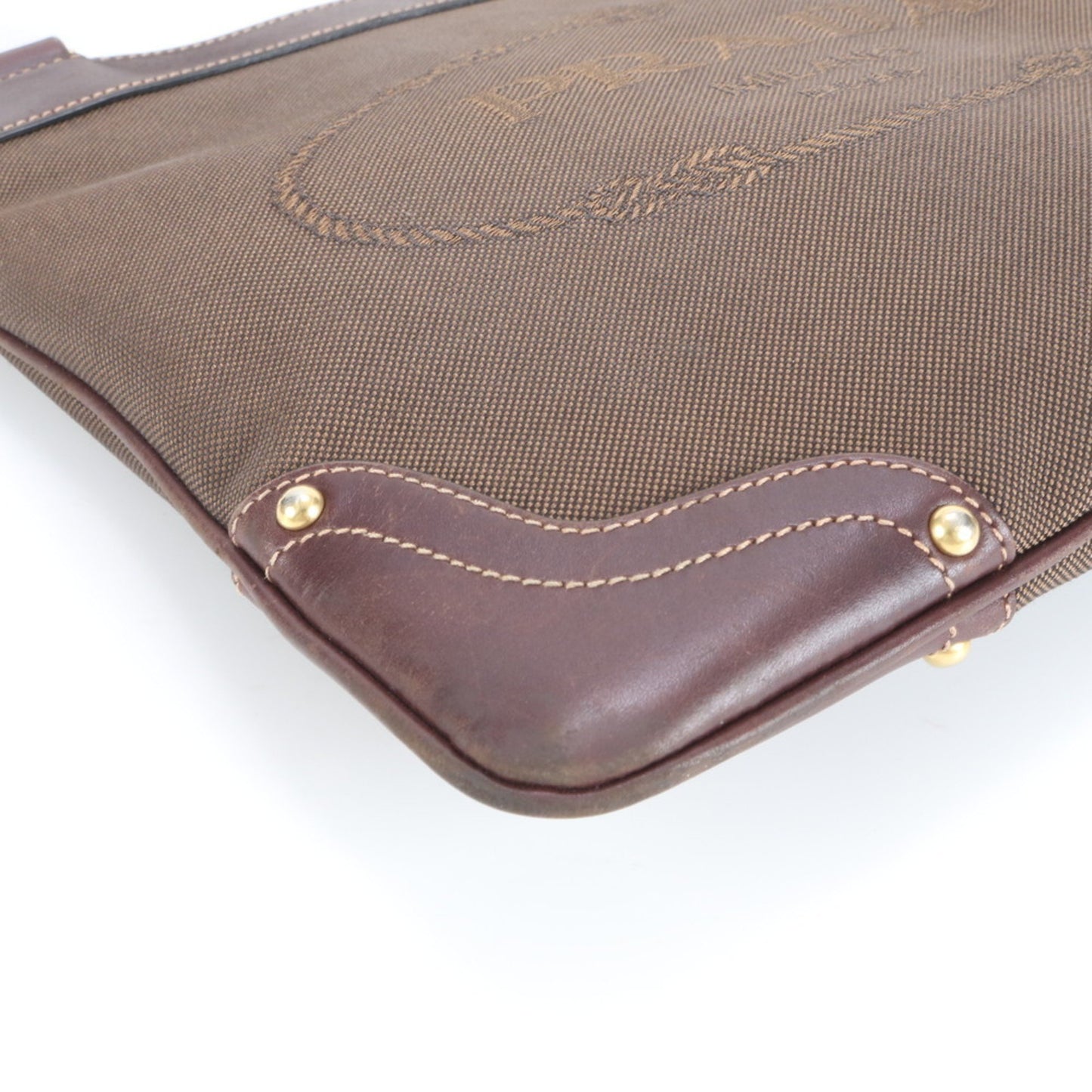 Prada Logo Jacquard Leather Shoulder Bag