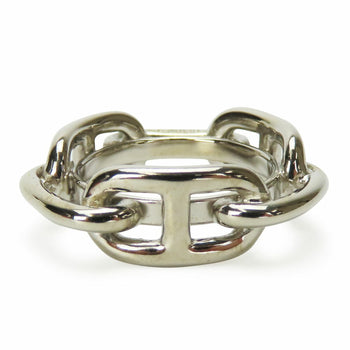 Hermes Scarf Ring Chaine D'Ancre Metal Silver Accessory
