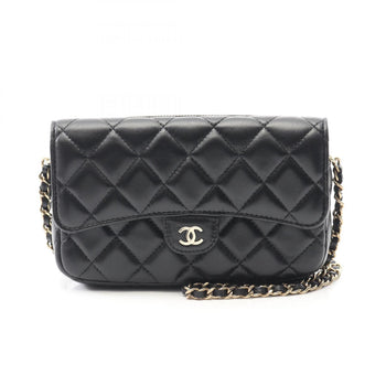 Chanel Matelasse Chain Phone Case Wallet Shoulder Bag In Lambskin Leather