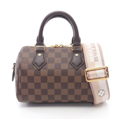 Louis Vuitton Speedy Bandouliere 20 Damier Ebene Handbag Coated Canvas Leather