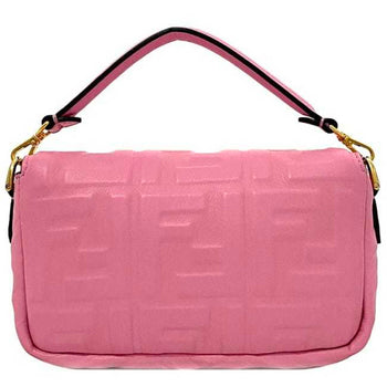 Fendi Baguette Small Pink Gold 8Bs017 Leather Gp Fendi Shoulder Bag Ff Embossed