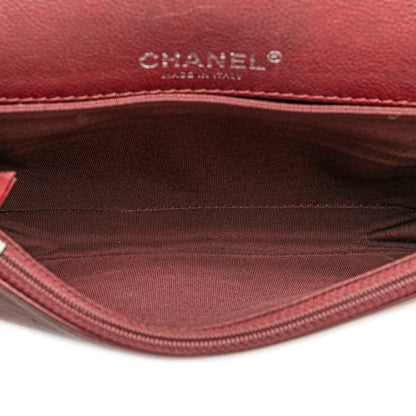 Chanel Boy Chanel Coco Mark Chain Shoulder Bag In Wine Red