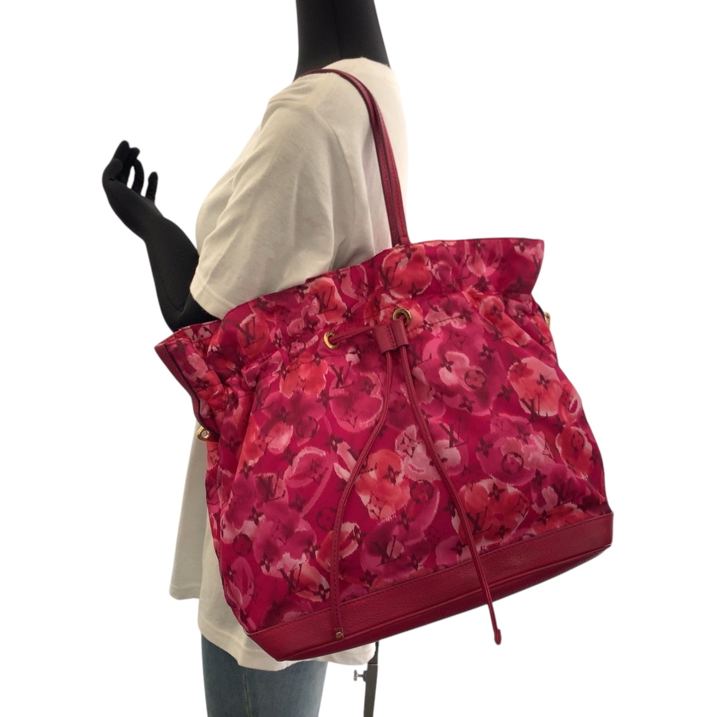Louis Vuitton Ikat Flower Noefull Mm Rose Indigo Pink With Gold Hardware