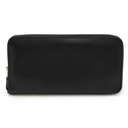 Hermes Azap Long Classic Round Wallet In Black Epsom Leather