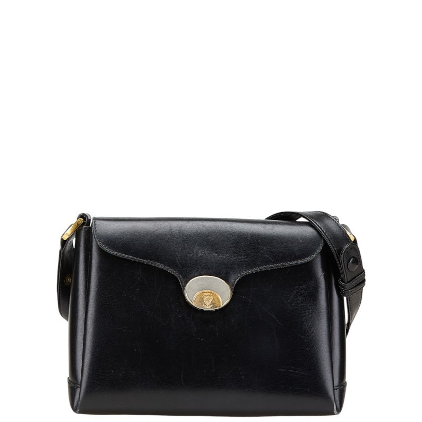 Gucci Old Shoulder Bag Black Leather