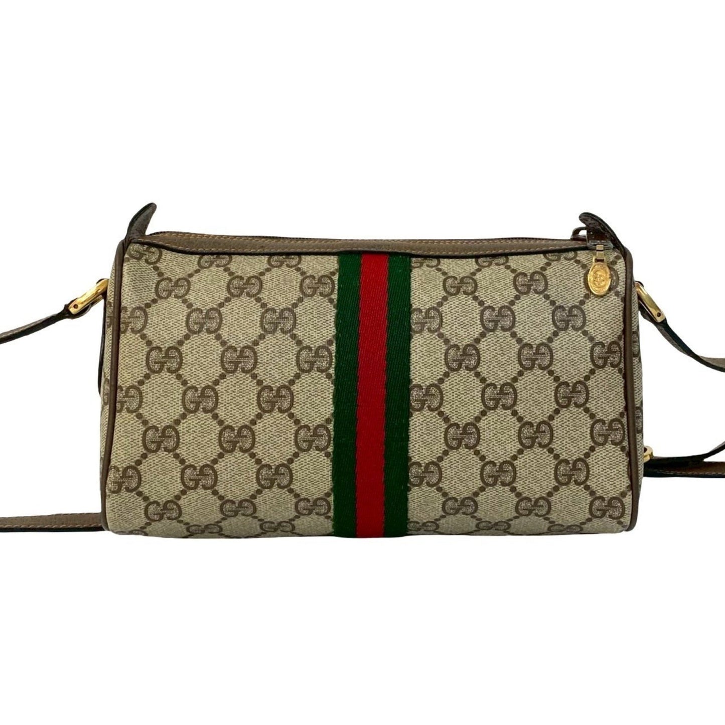 Gucci Old Gucci Vintage Sherry Line Gg Logo Hardware Leather Shoulder Bag Pochette Brown 20090