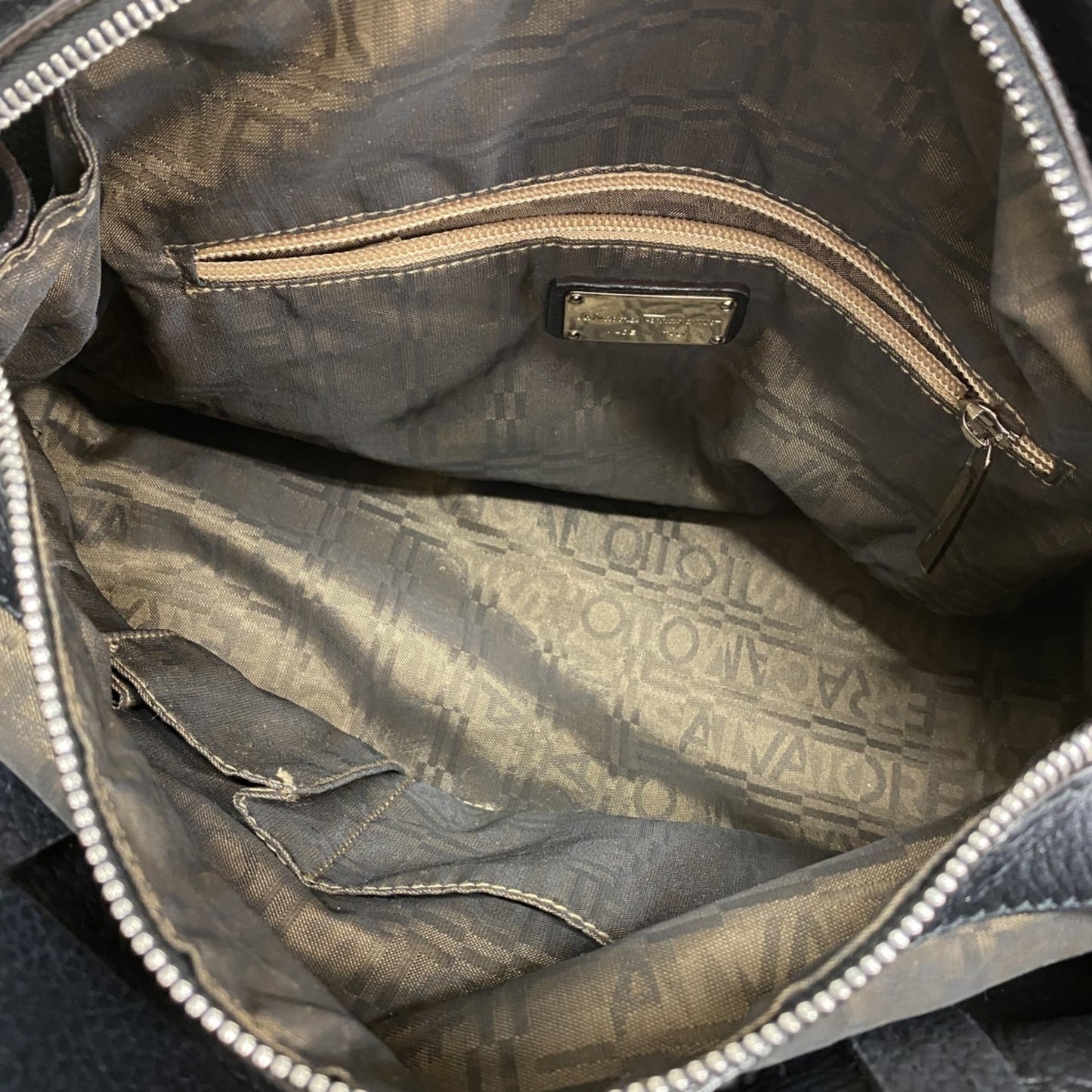 Salvatore Ferragamo Handbag In Black Suede