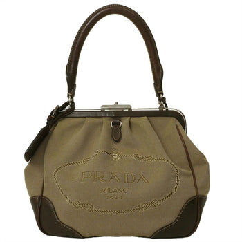 Prada Jacquard Handbag Khaki Br3481