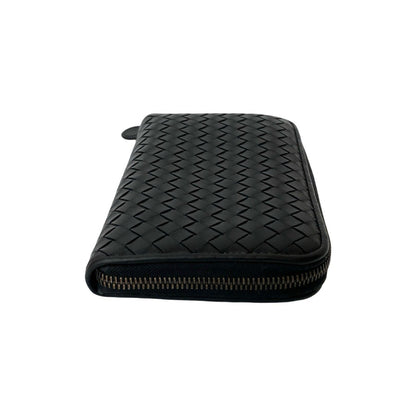 Bottega Veneta Intrecciato Round Zip Leather Long Wallet With Bill Compartment