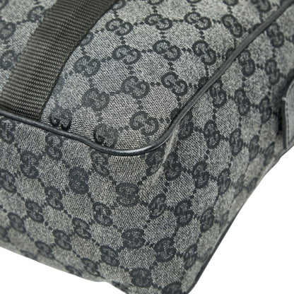Gucci Gg Canvas Business Bag Handbag 282529 Gray Black Leather
