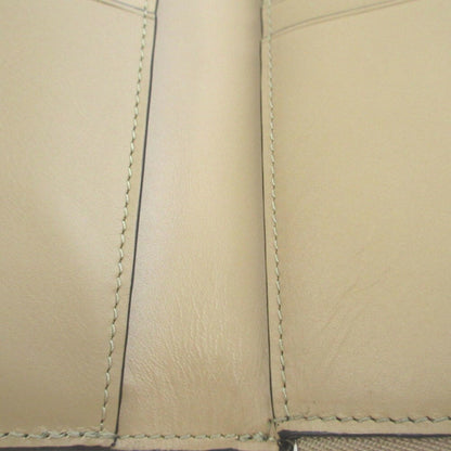 Like New Loewe Puzzle Compact Wallet C510P30X03 Leather Khaki Beige Bi-Fold 1241Loewe