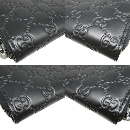 Gucci Guccissima 307987 Leather Black Round Long Wallet 0659Gucci