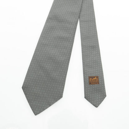 Hermes Herms H-Patterned Silk Tie For Men