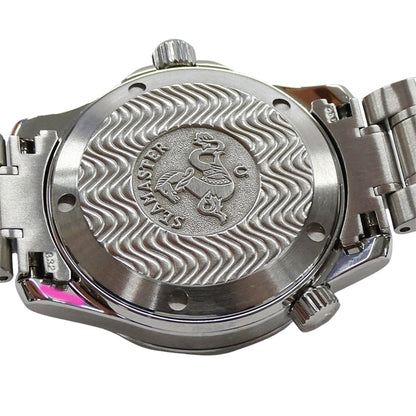 Omega Seamaster 2263.80 Wristwatch Boys Brand 300M Date Quartz Qz Stainless Steel Ss Silver Blue