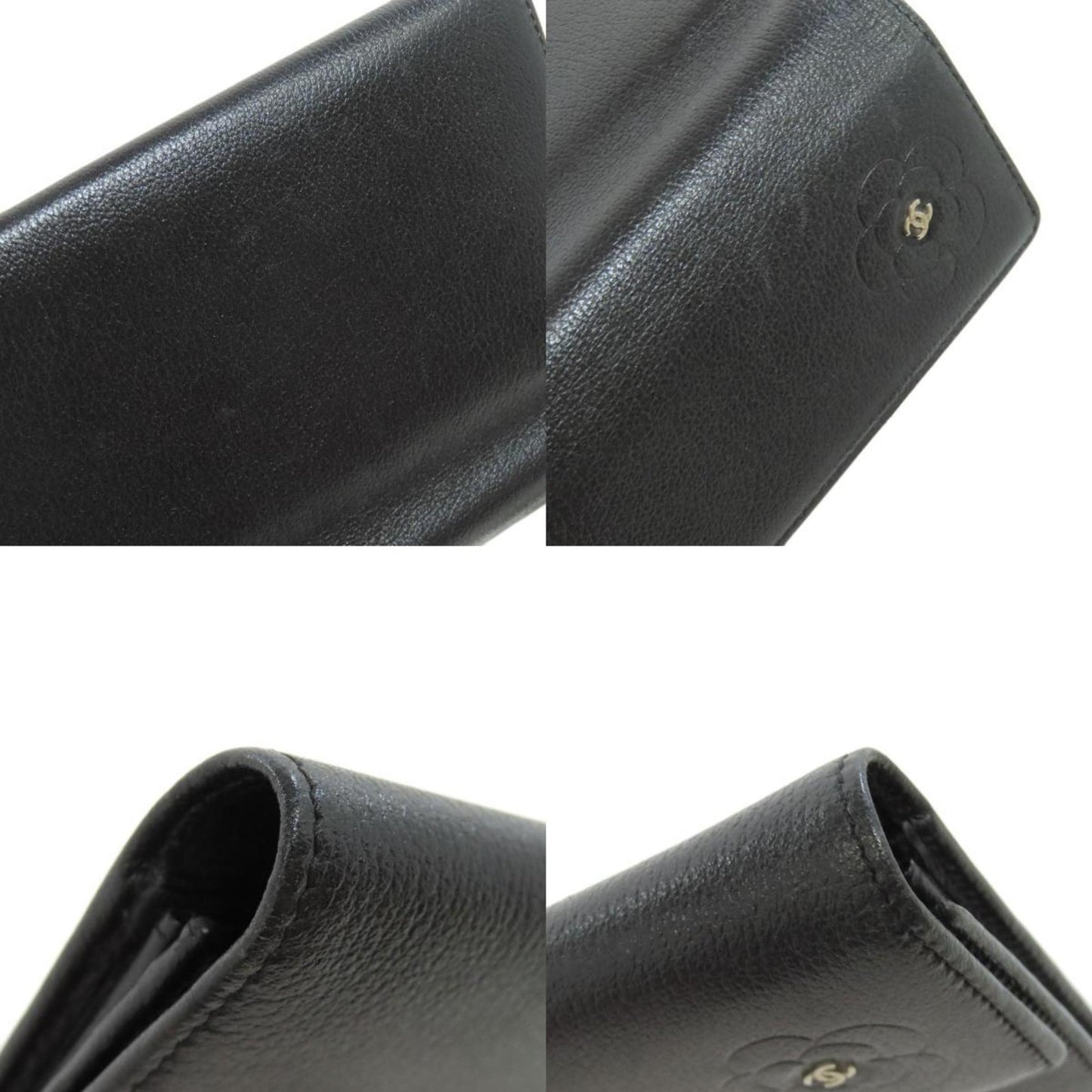 Chanel Camellia Coco Mark Long Wallet Calfskin