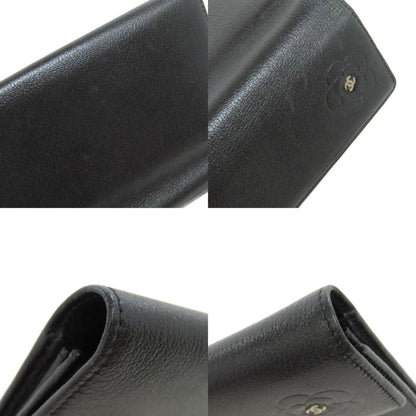 Chanel Camellia Coco Mark Long Wallet Calfskin