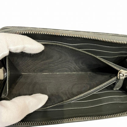 Bottega Veneta Intrecciato Round Black Long Wallet
