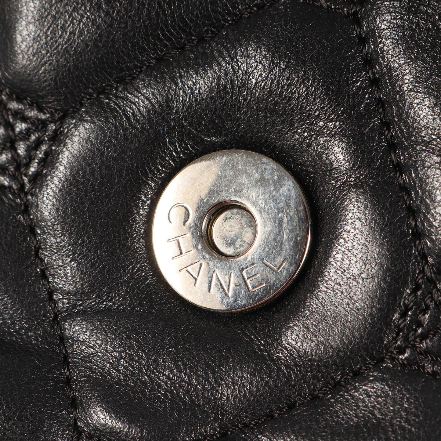 Chanel Black Coco Mark Leather Quilted Handbag