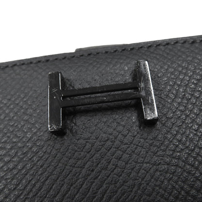 Hermes Herms Bearn Soufflet Long Wallet In Black