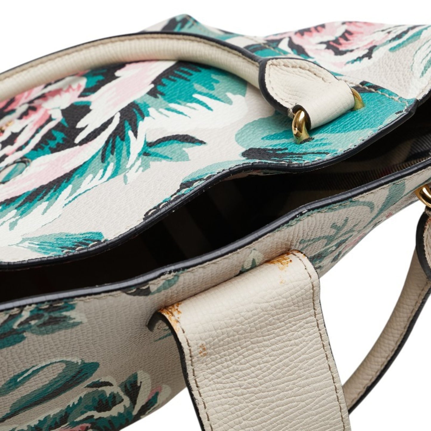 Burberry Check Buckle Tote With Floral Motif