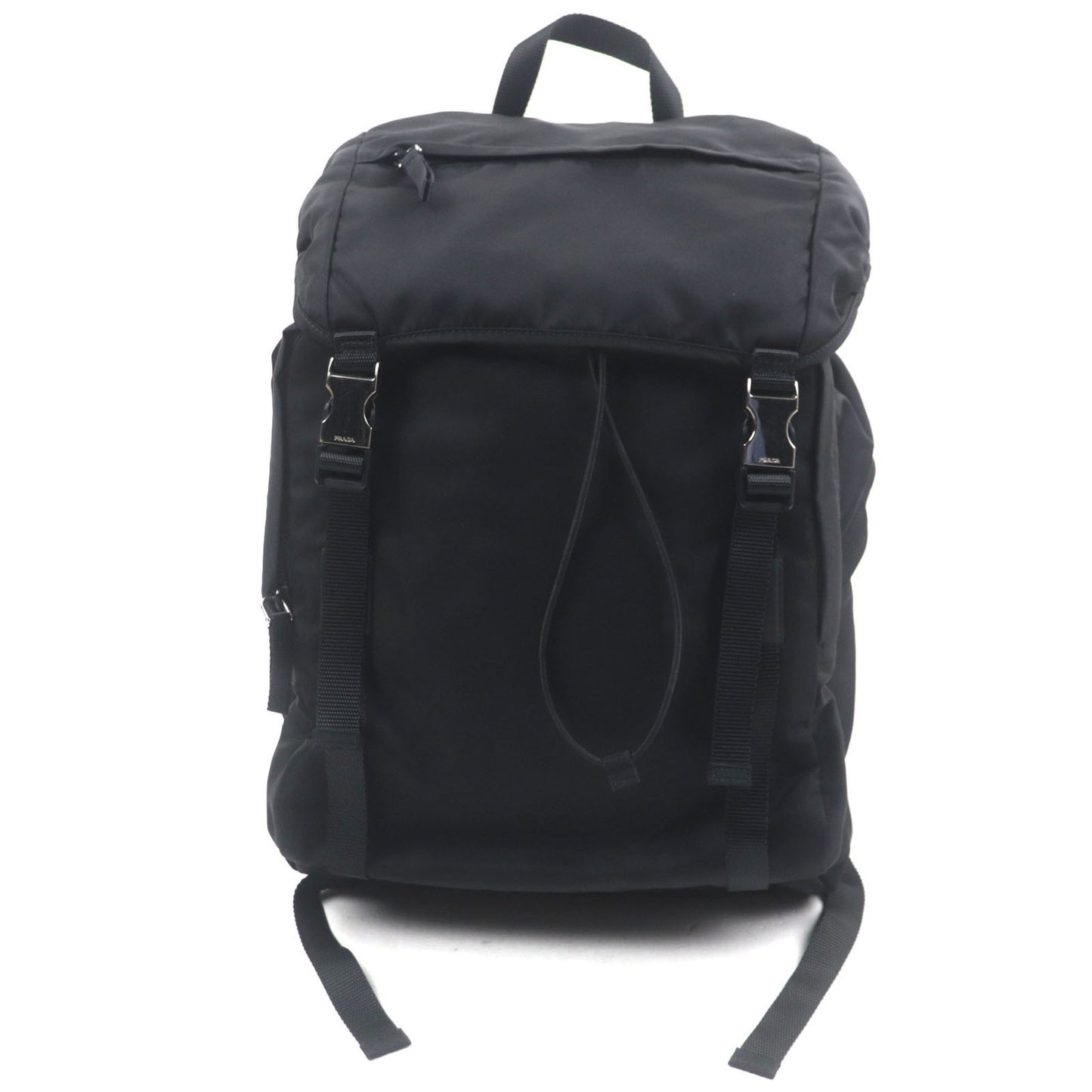 Prada Tessuto Nylon Backpack With Triangle Logo And Plate