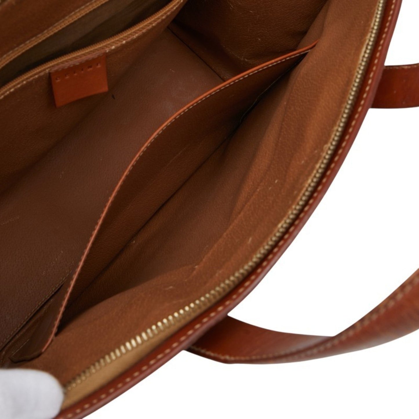 Celine Macadam Handbag In Brown Leather