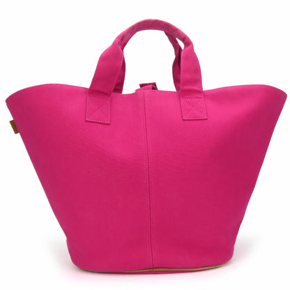 Hermes Tote Bag Panier De Plage Mm Canvas Hot Pink