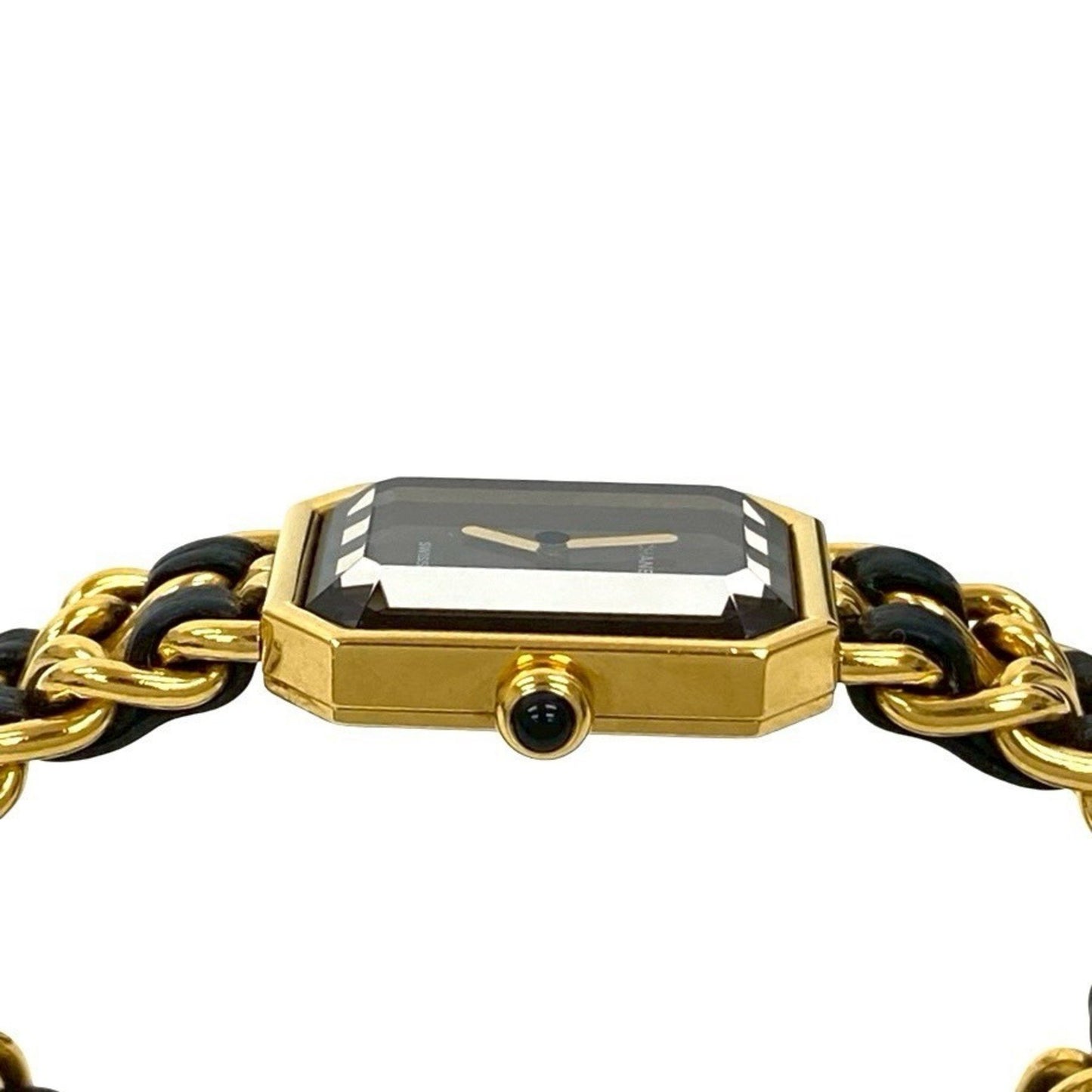 Chanel Premiere M-Size Quartz Stainless Steel Leather Wristwatch In Gold