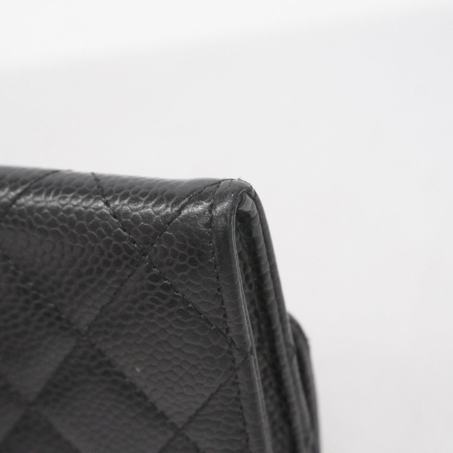 Chanel Matelasse Business Card Case In Caviar Leather