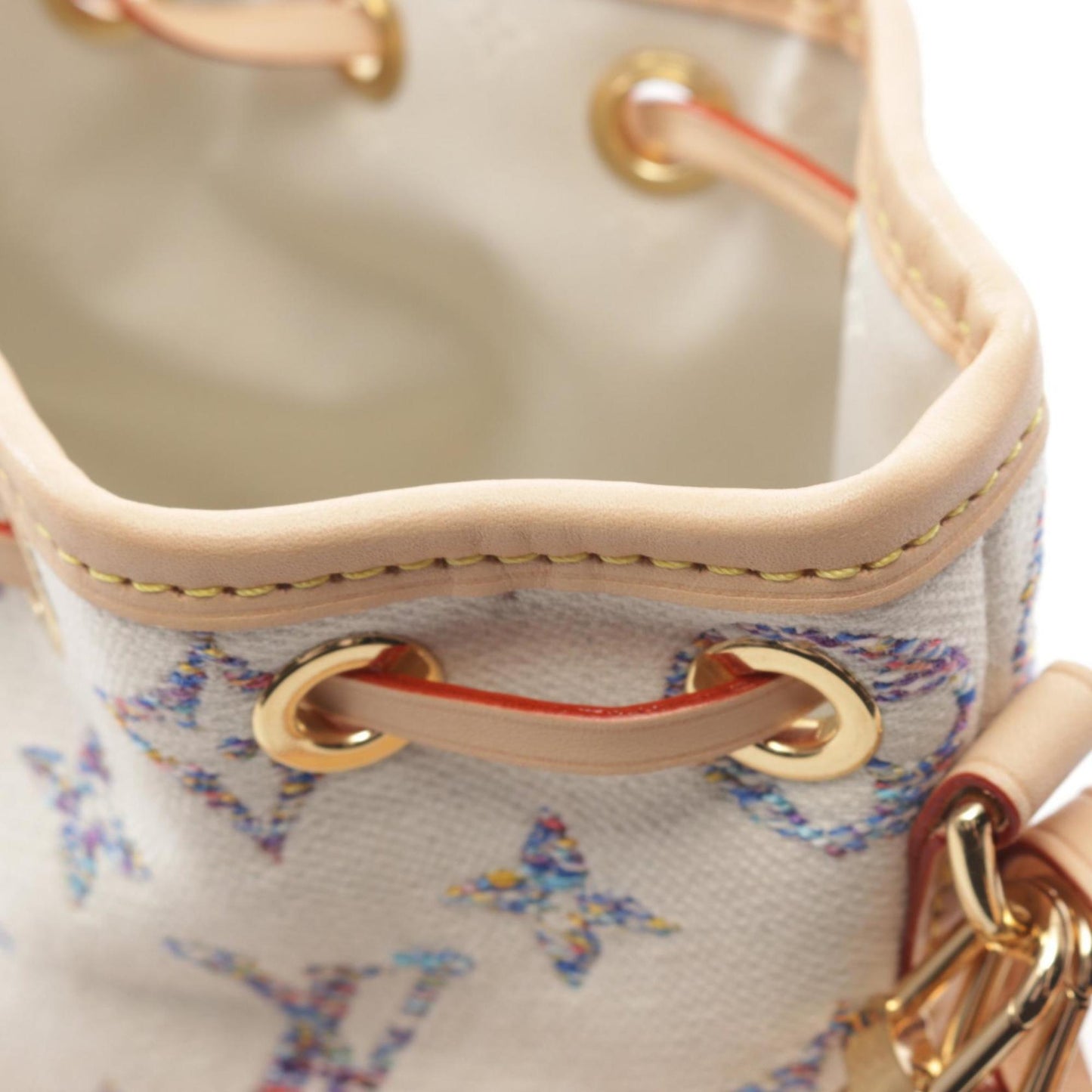 Louis Vuitton Nano Noe Monogram Jacquard Handbag Bag Canvas Leather
