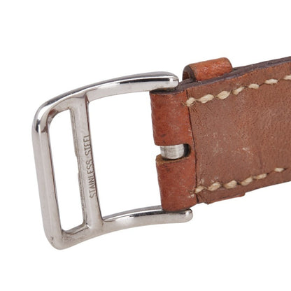 Herms H Watch Hh1.210 Quartz Silver Dial Stainless Steel Leather