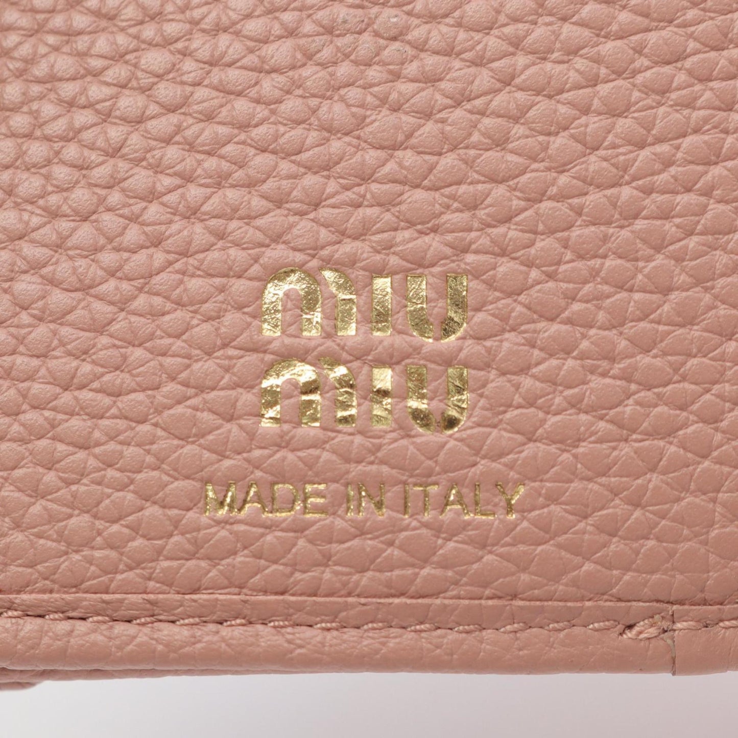 Miu Miu Miu Vit.Daino Tri-Fold Wallet Leather