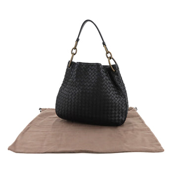 Bottega Veneta Intrecciato Loop Hobo Shoulder Bag In Black Leather