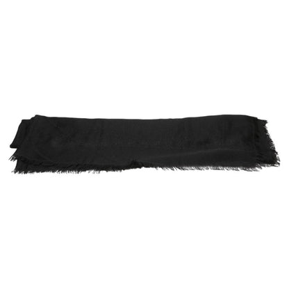 Gucci Gg Print Scarf In Black Wool