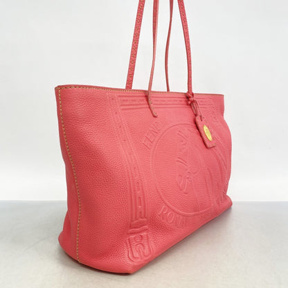 Fendi Selleria Leather Tote Bag In Pink